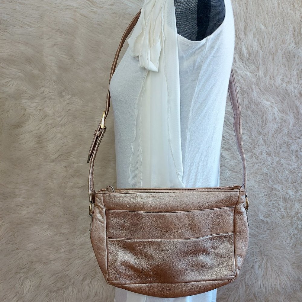 Vintage SAS Champagne Gold Leather Shoulder Bag